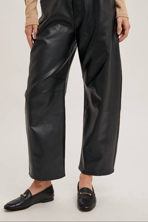 
                  
                    Load image into Gallery viewer, The Valentina Vegan Leather Barrel Pants
                  
                