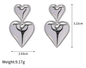 
                  
                    Load image into Gallery viewer, Chelsea Heart Double Drop Earring
                  
                