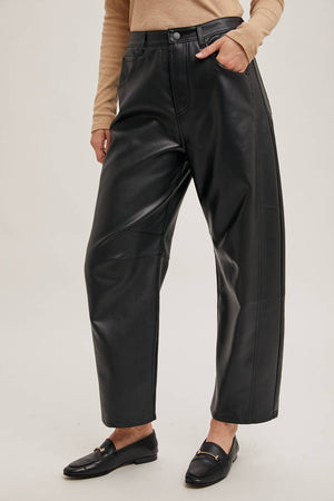 
                  
                    Load image into Gallery viewer, The Valentina Vegan Leather Barrel Pants
                  
                