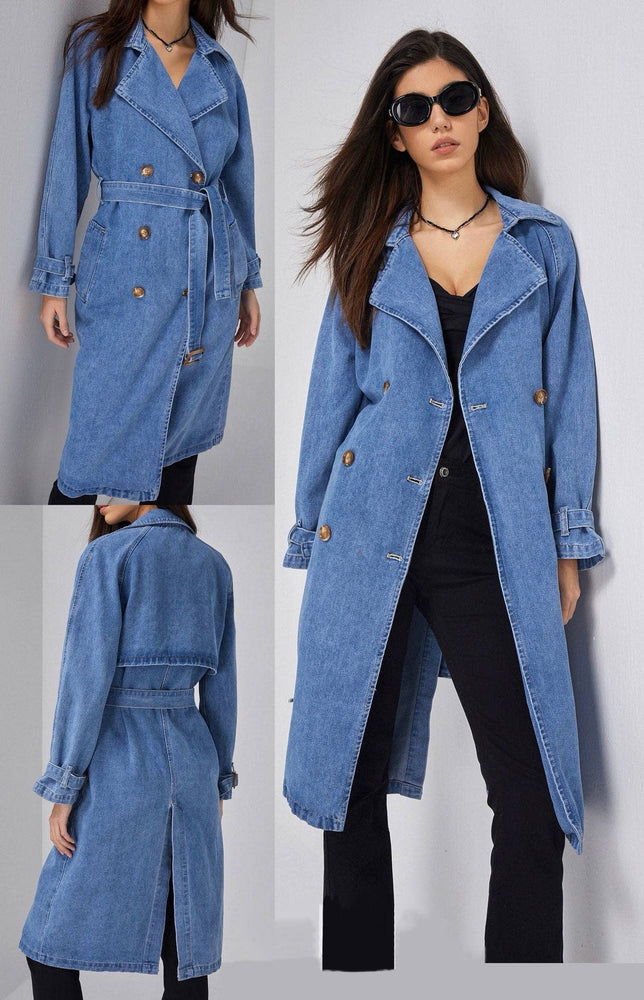 
                  
                    Load image into Gallery viewer, Hanna Denim Trench Coat
                  
                