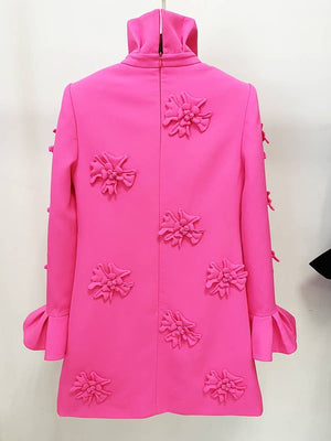 
                  
                    Load image into Gallery viewer, Dior Pink Flower Bell Sleeve Dress
                  
                