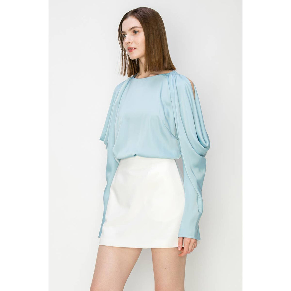 
                  
                    Load image into Gallery viewer, Ember Draped Cold Shoulder Blouse
                  
                
