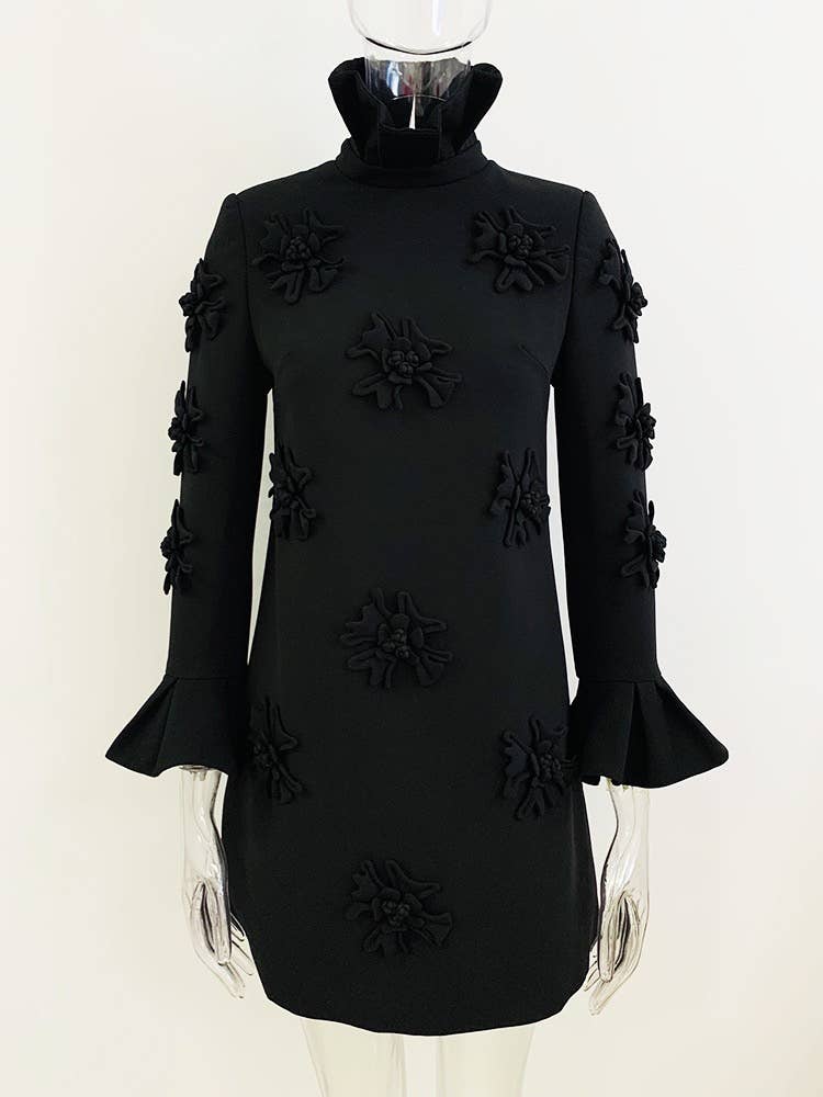Dior Flower Bell Sleeve Dress