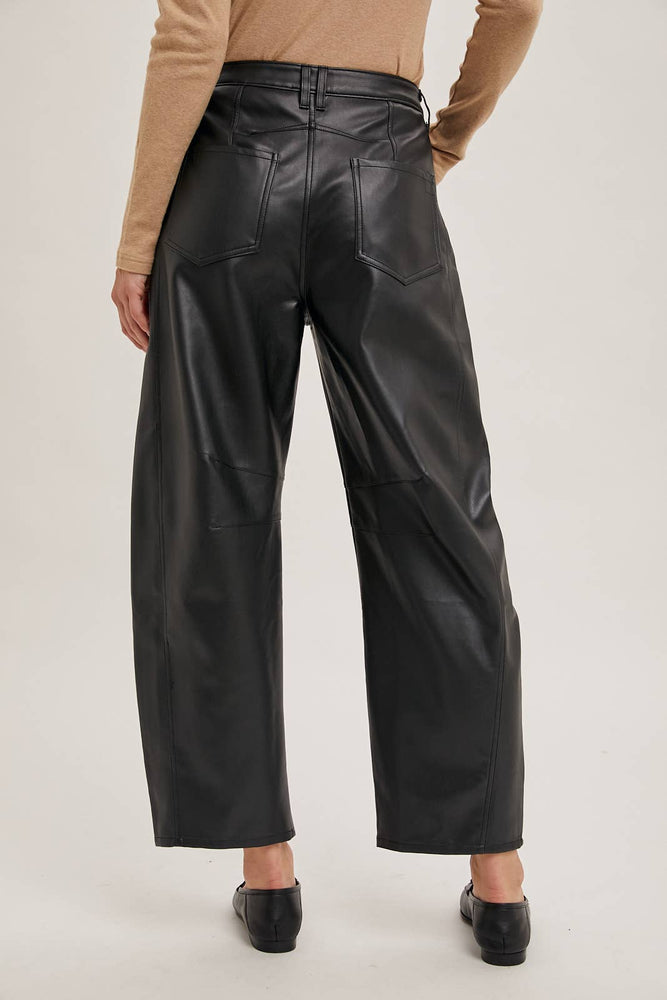 
                  
                    Load image into Gallery viewer, The Valentina Vegan Leather Barrel Pants
                  
                