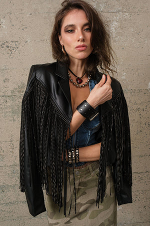 
                  
                    Load image into Gallery viewer, Blair Fringe Leather Jacket
                  
                